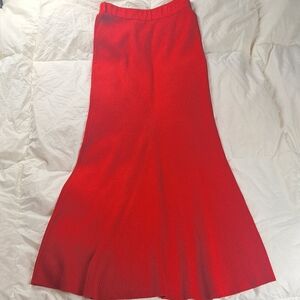 Antonio Melani 35" Long Red Ribbed Sweater Christmas Holiday Skirt Midi Mermaid